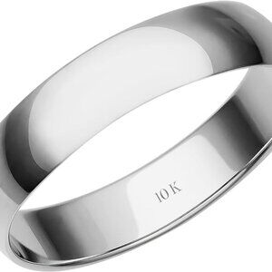10K White Gold Wedding Band - Size 7